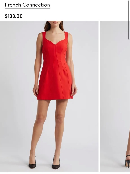 French Connection Dresses & Skirts - French Connection Red Mini Dress With Sweetheart Neckline